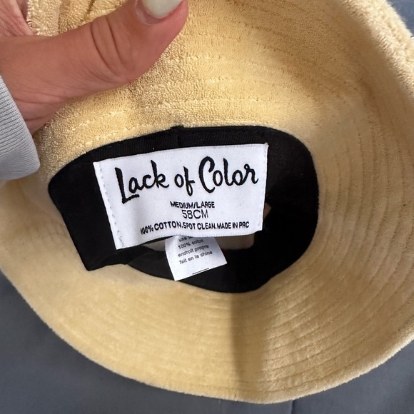 lack of color wave terry bucket hat in yellow - Picture 5 of 5